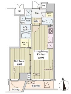 SK-ONE市ヶ谷　203号室　間取り