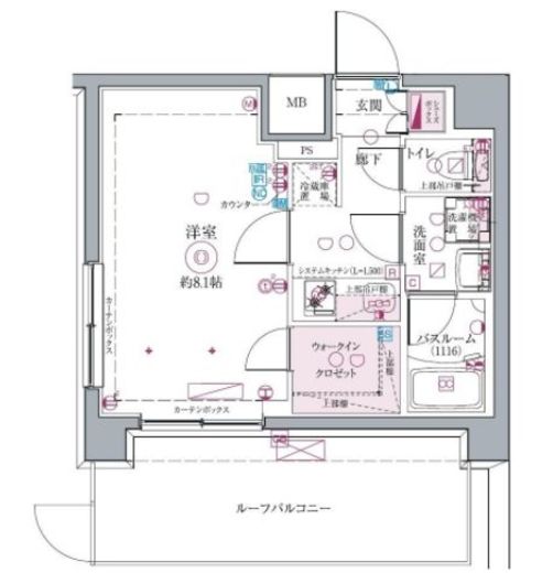 クレヴィスタ高田馬場　601号室　間取り