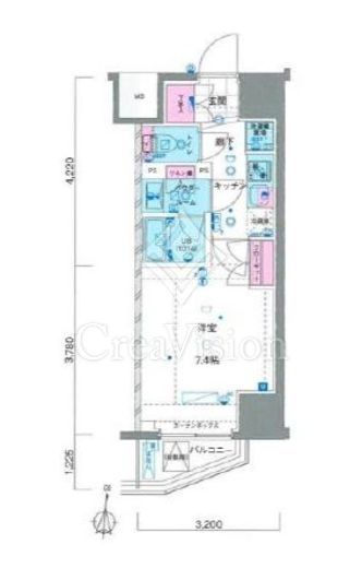 ジェノヴィア新宿早稲田グリーンヴェール　1402号室　間取り
