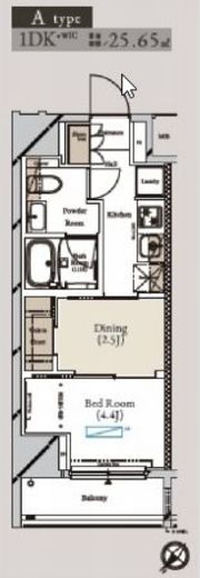 アーバンコア月島　1103号室　間取り