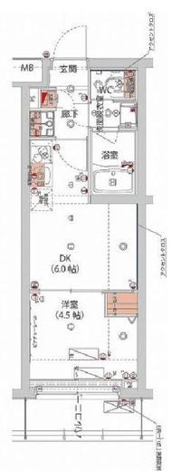 ハーモニーレジデンス新宿ザノース　203号室　間取り