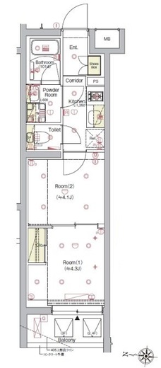 シーフォルム東新宿3　405号室　間取り