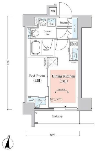 アーバネックス西新宿2　305号室　間取り
