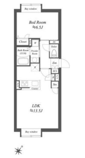 リーガランド初台　401号室　間取り