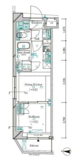 ガリシア新宿西落合2　206号室　間取り