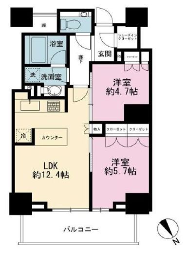 ザ・パークハウス三田ガーデン レジデンス&タワー　1301号室　間取り