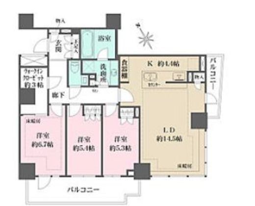 ザ・パークハウス三田ガーデン レジデンス&タワー　T206号室　間取り
