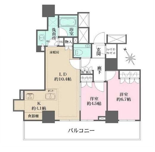 ザ・パークハウス三田ガーデン レジデンス&タワー　T2205号室　間取り