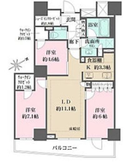 ザ・パークハウス三田ガーデン レジデンス&タワー　T305号室　間取り