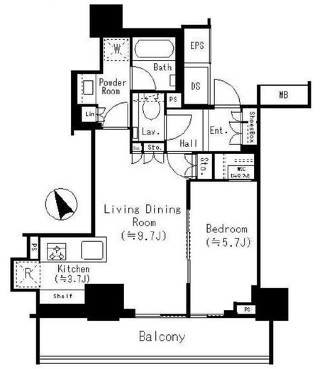 ザ・パークハウス三田ガーデン レジデンス&タワー　T707号室　間取り