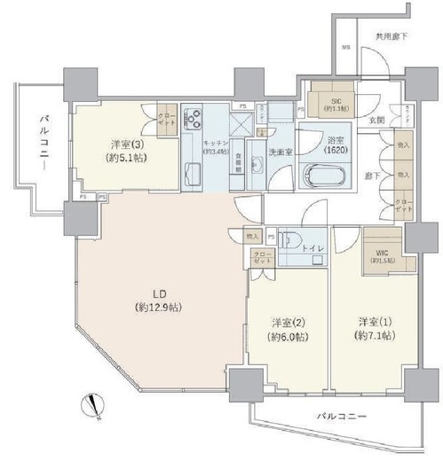 ザ・パークハウス三田ガーデン レジデンス&タワー　T9F2号室　間取り