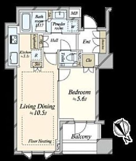 ザ・パークハウス三田ガーデン レジデンス&タワー　R314号室　間取り