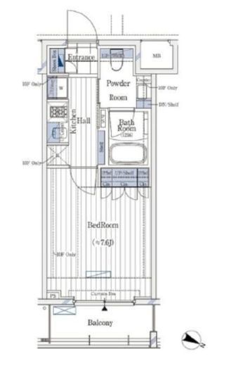 ガリシア新宿North　702号室　間取り