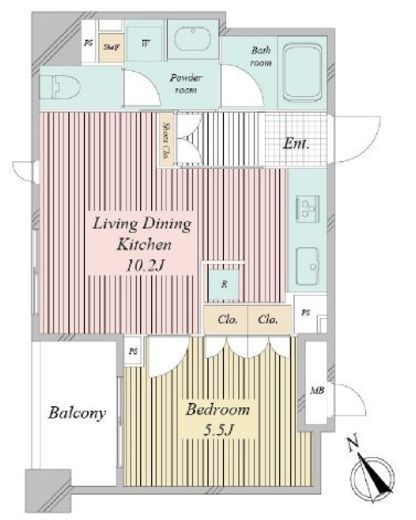 アクティ東仲通り　813号室　間取り