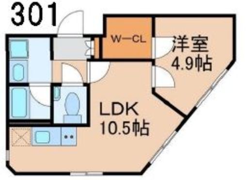 belle ville 白金　301号室　間取り