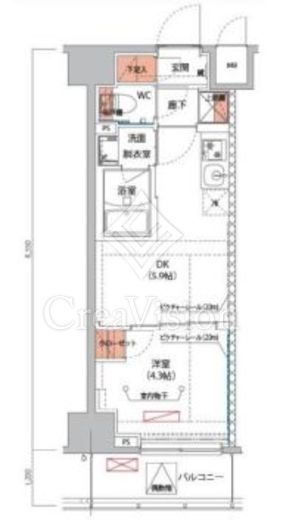 ハーモニーレジデンス新宿早稲田ザ・ガーデン　703号室　間取り