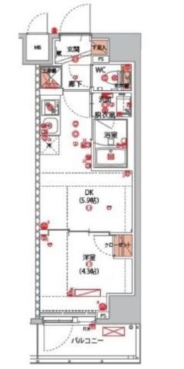 ハーモニーレジデンス新宿早稲田ザ・ガーデン　904号室　間取り