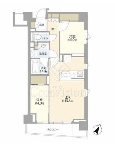 クレヴィア日本橋　6F2号室　間取り