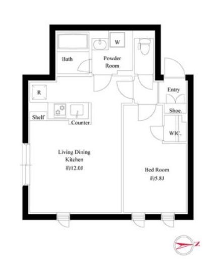 グローリオシェルト神宮前　401号室　間取り