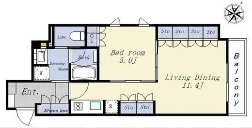 レ・ジェイドクロス千代田神保町　10F1号室　間取り