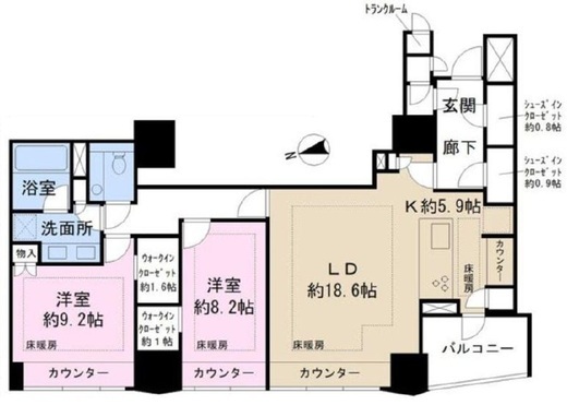 ザ・パークハウスグラン三番町26　1101号室　間取り