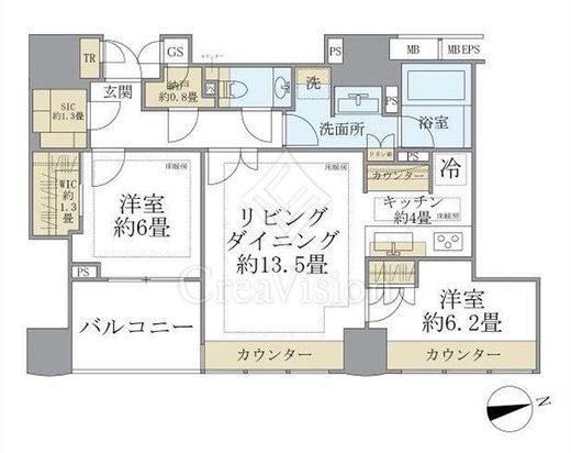 ザ・パークハウスグラン三番町26　504号室　間取り