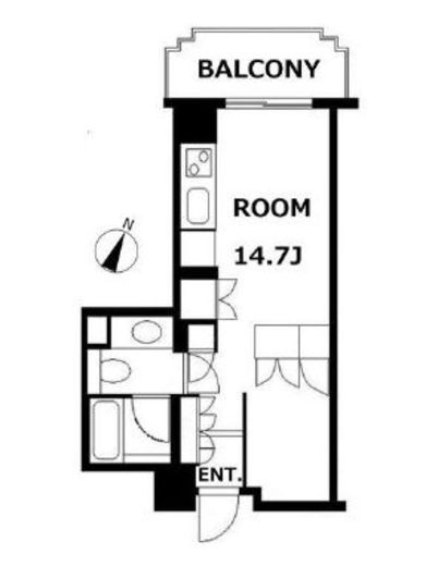 朝日白金台マンション　516号室　間取り