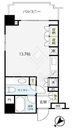 朝日白金台マンション　2F1号室　間取り