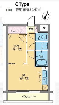 カスタリア千駄ヶ谷　402号室　間取り