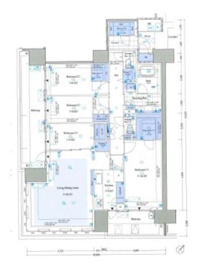 HARUMI FLAG SEA VILLAGE (晴海フラッグ シーヴィレッジ)　A502号室　間取り