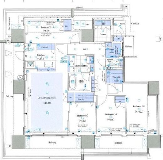 HARUMI FLAG SEA VILLAGE (晴海フラッグ シーヴィレッジ)　A601号室　間取り