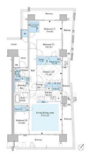 HARUMI FLAG SEA VILLAGE (晴海フラッグ シーヴィレッジ)　E210号室　間取り