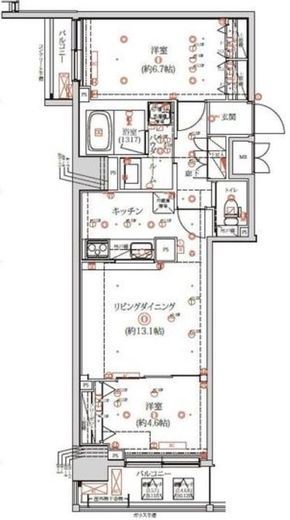 QUALITAS日本橋浜町 (クオリタス日本橋浜町)　1105号室　間取り