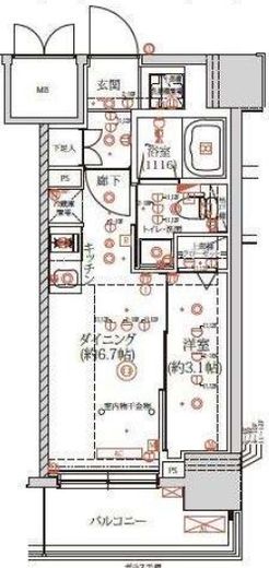 QUALITAS日本橋浜町 (クオリタス日本橋浜町)　201号室　間取り
