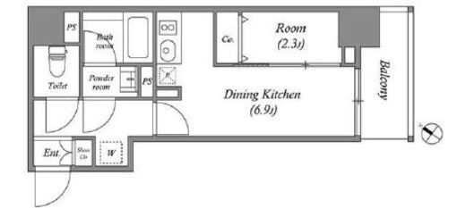 QUALITAS日本橋浜町 (クオリタス日本橋浜町)　703号室　間取り