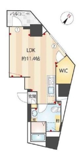 サクラスプリング高輪　1102号室　間取り