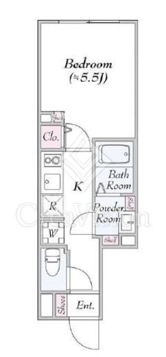 レジデンスジャヴァ飯田橋　4F1号室　間取り