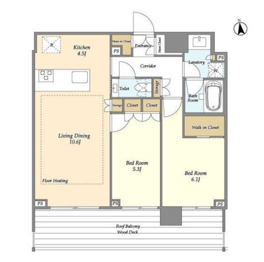 オアーゼ新宿市谷薬王寺　202号室　間取り