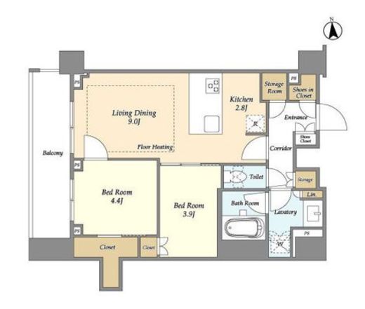 オアーゼ新宿市谷薬王寺　310号室　間取り