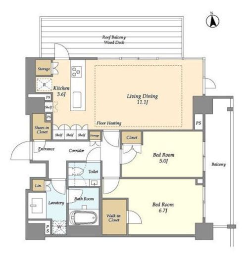 オアーゼ新宿市谷薬王寺　413号室　間取り