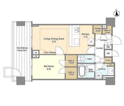 オアーゼ新宿市谷薬王寺　606号室　間取り