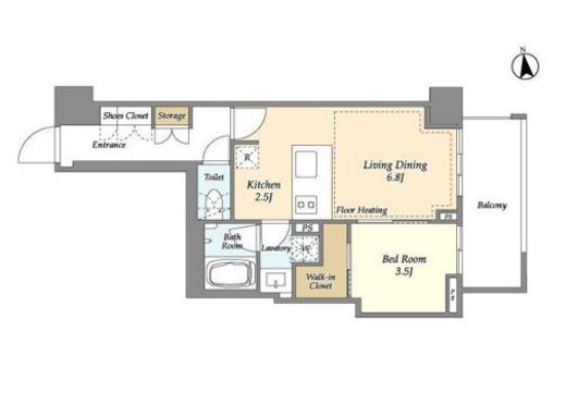 オアーゼ新宿市谷薬王寺　613号室　間取り