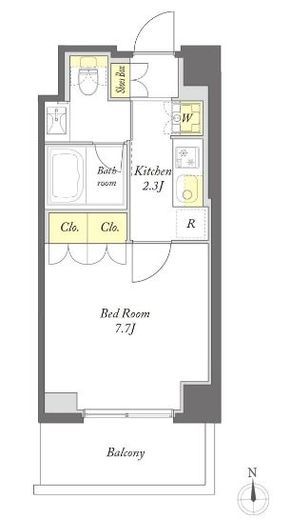 プライムメゾン西早稲田　104号室　間取り