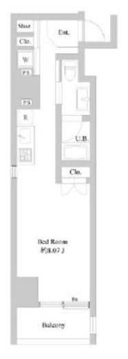 ミリアレジデンス北新宿　504号室　間取り