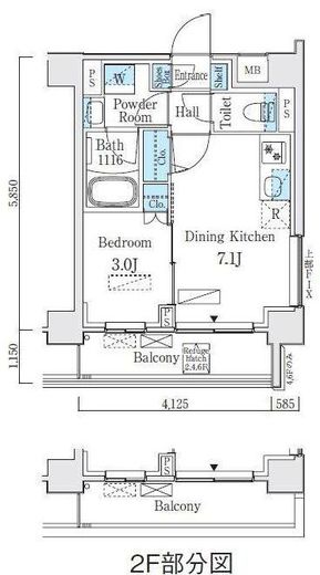 コスモグラシア内神田　404号室　間取り