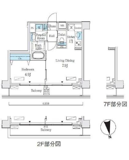 コスモグラシア内神田　702号室　間取り