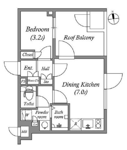 ディームス西早稲田　302号室　間取り