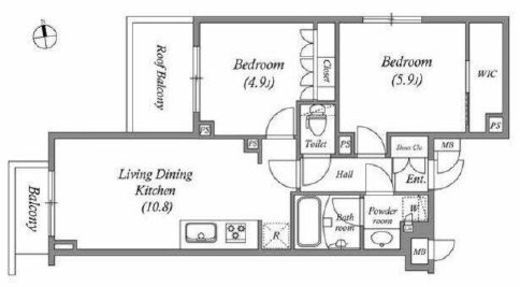 ディームス西早稲田　308号室　間取り