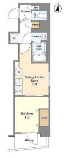 ミレドゥーエ神楽坂　201号室　間取り