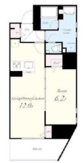 テアトル神南　203号室　間取り